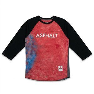 Asphalt Yacht Club Long Sleeve Tee – Red/Black Graphic Shirt – Size Small